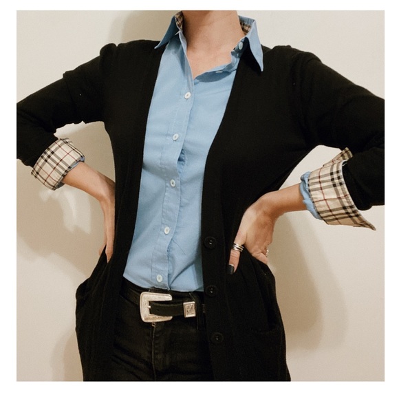 Burberry Tops - Burberry Blue Oxford Button Down Blouse